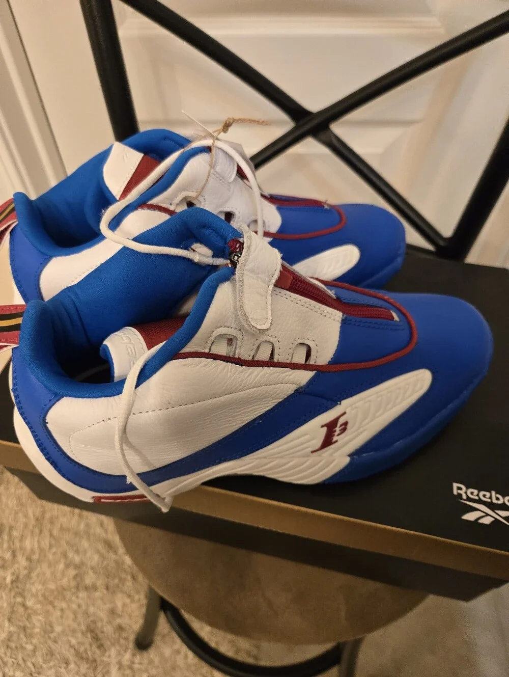Reebok Kids White, Blue and Red Athletic Sneakers